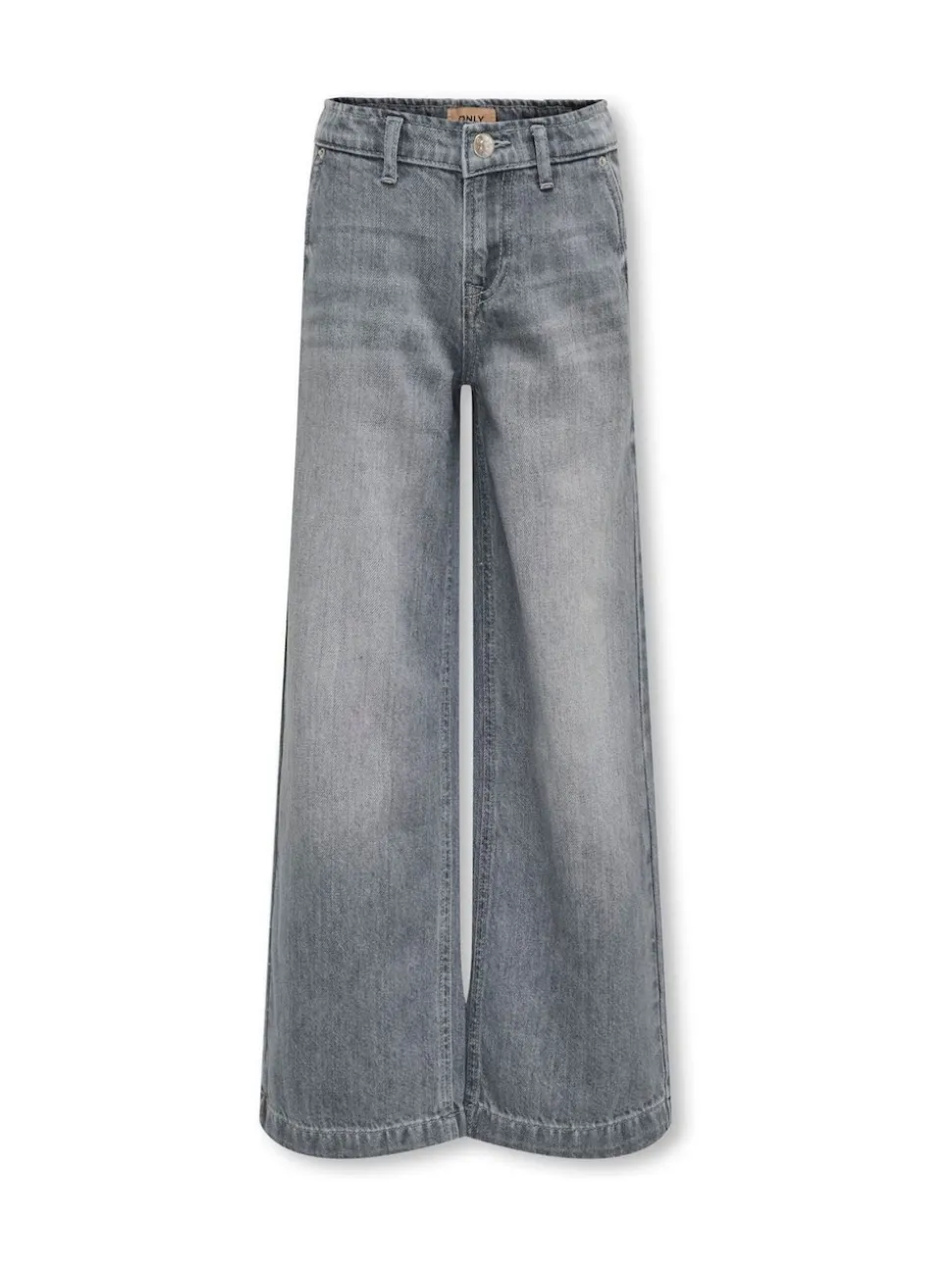 ONLY KIDS Grey Wide Leg Adjustable Waist 100% Cotton Jeans
