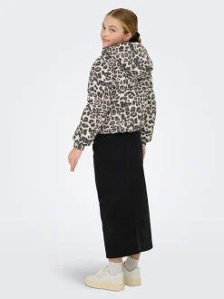 ONLY KIDS Leopard Print Puffer Brown Coat