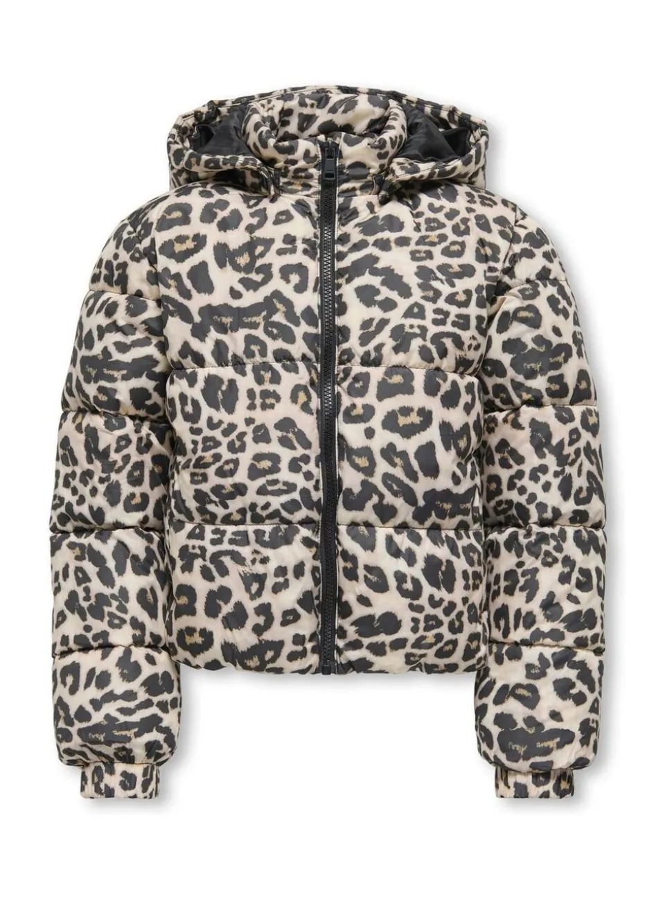 ONLY KIDS Leopard Print Puffer Brown Coat