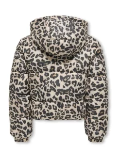 ONLY KIDS Leopard Print Puffer Brown Coat