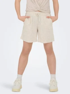 ONLY KIDS Natural Linen Blend Shorts