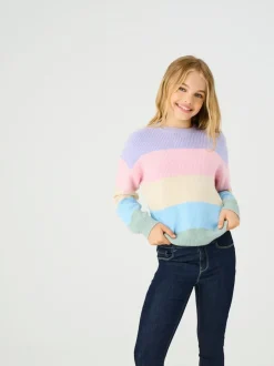 ONLY KIDS Purple Striped Knitted Jumper
