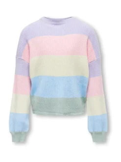 ONLY KIDS Purple Striped Knitted Jumper