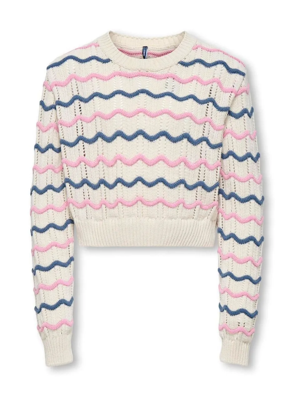 ONLY KIDS Round Neck Stripe White Jumper