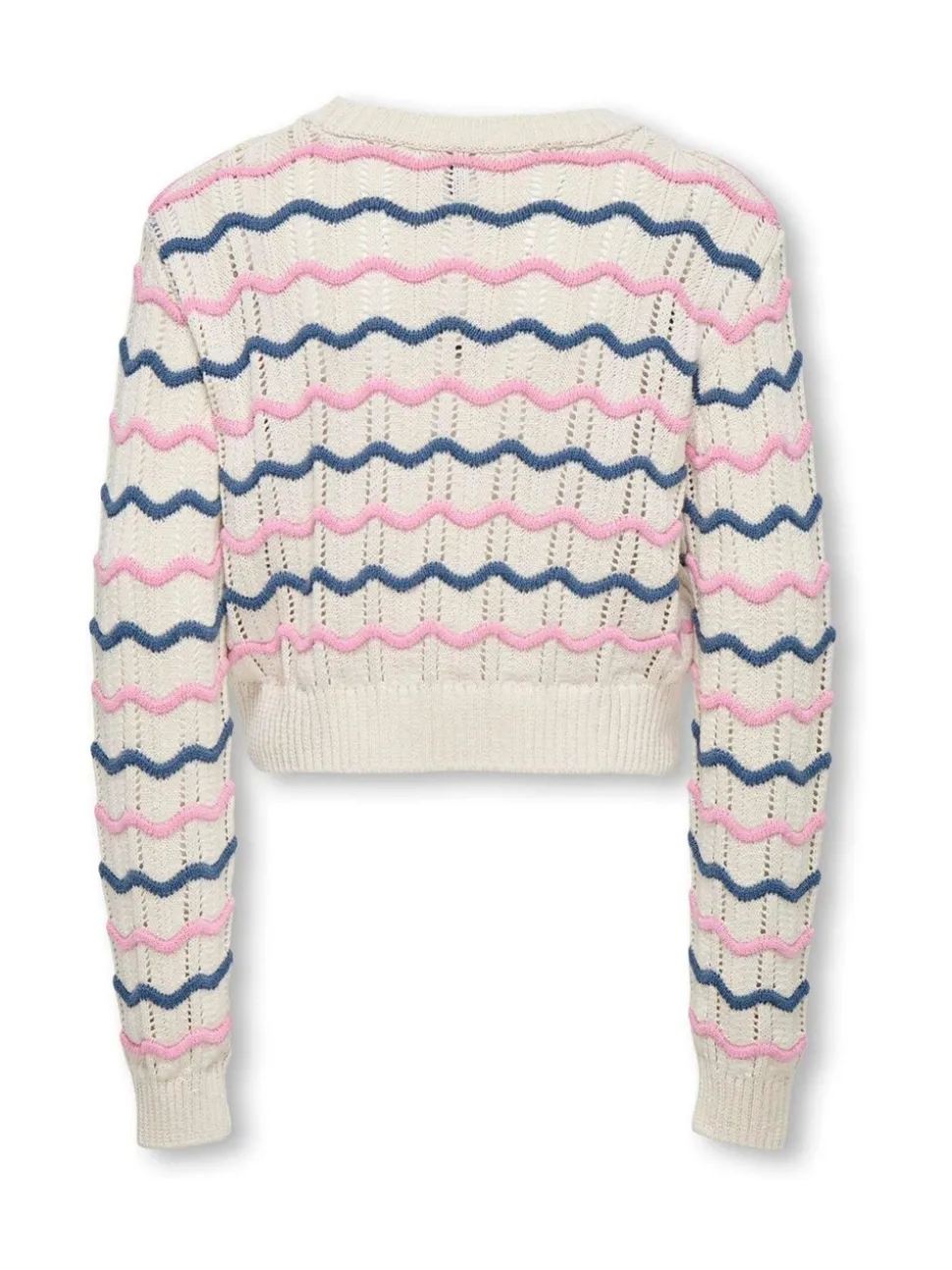 ONLY KIDS Round Neck Stripe White Jumper