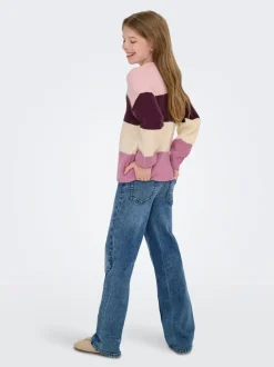 ONLY KIDS Striped Knitted Purple Jumper