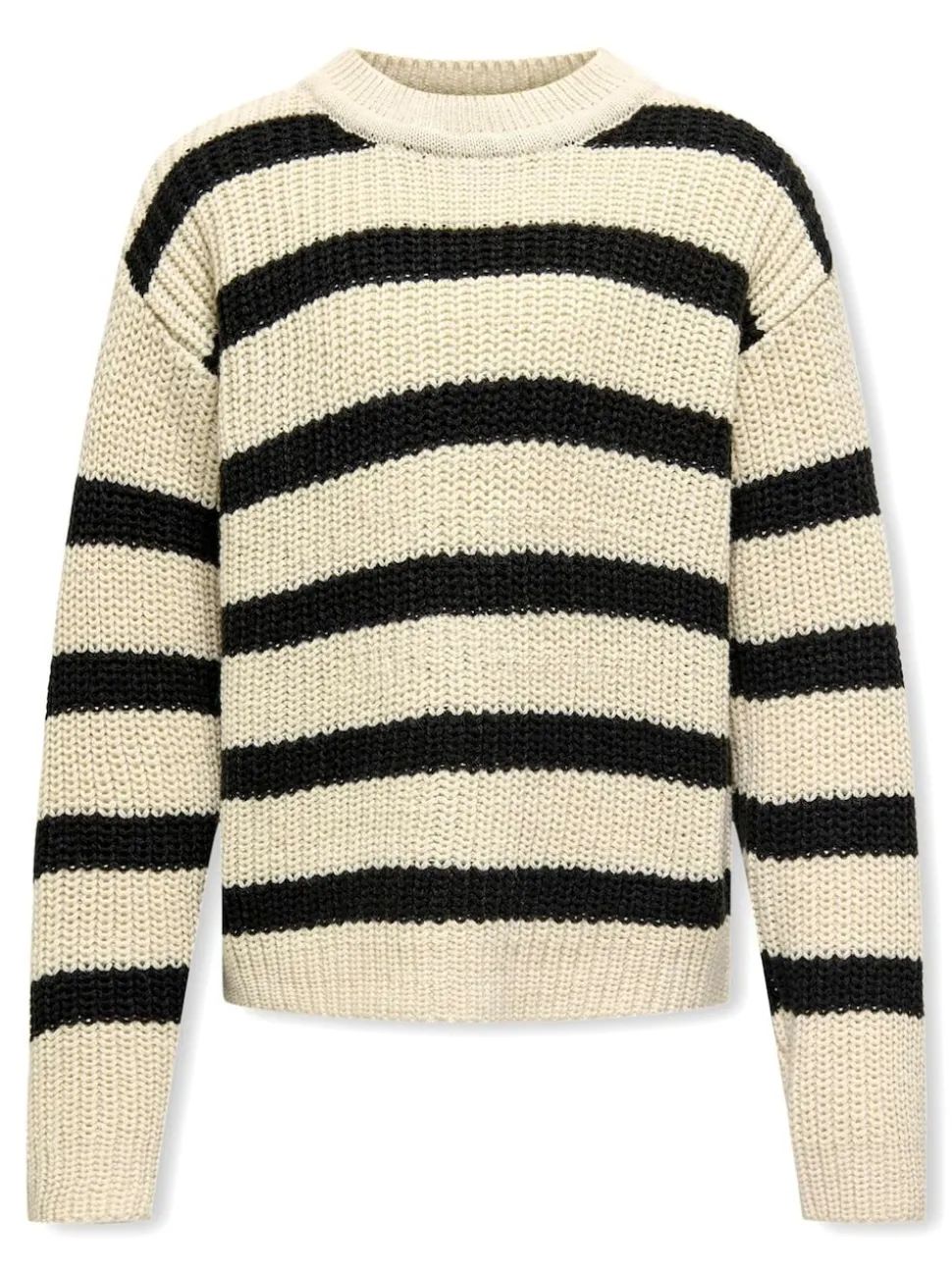 ONLY KIDS Stripe Long Sleeve White Jumper