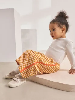 Orange Checkerboard Barrel Leg Trousers (3mths-7yrs)