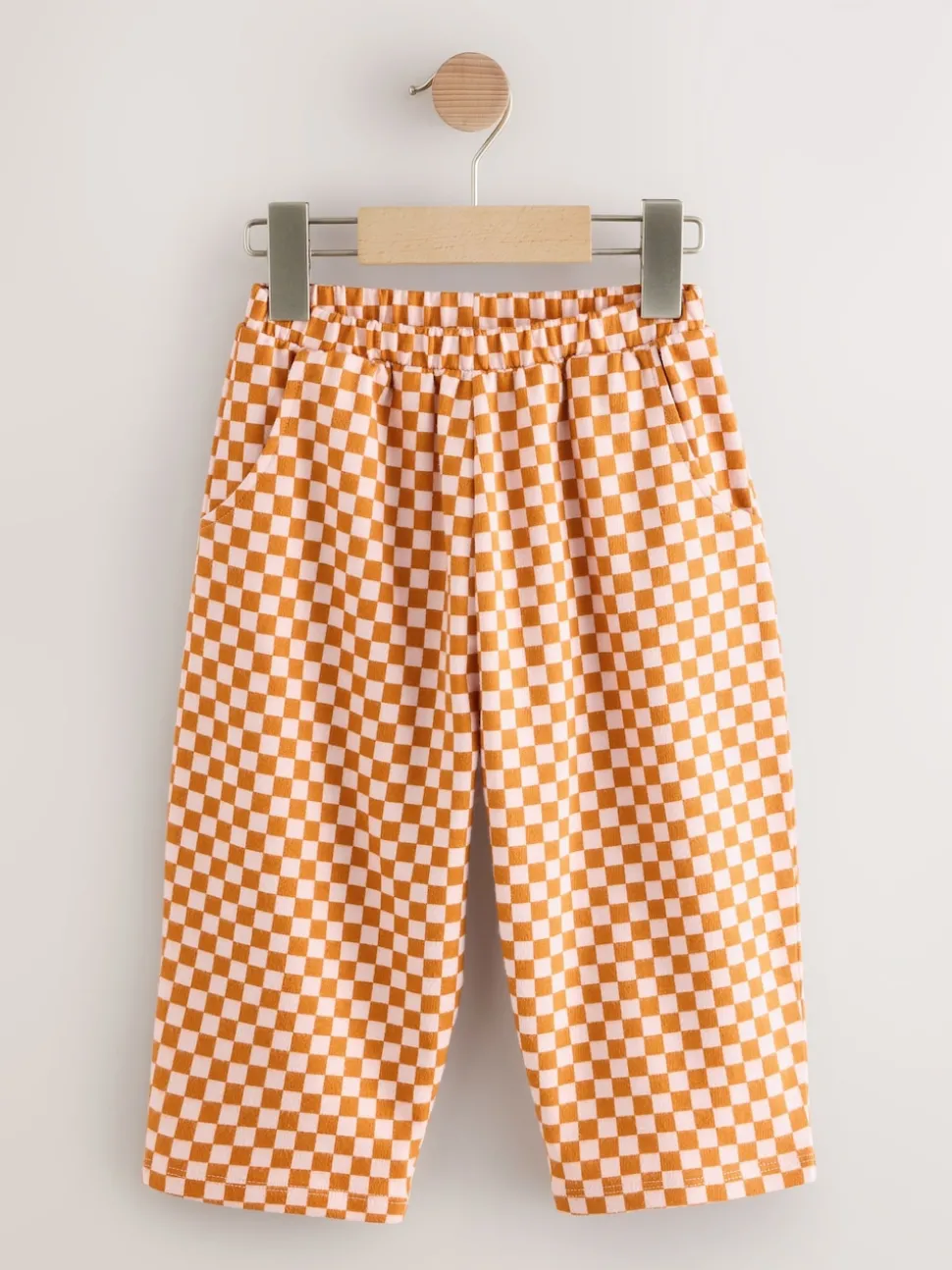Orange Checkerboard Barrel Leg Trousers (3mths-7yrs)