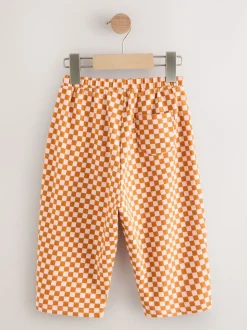 Orange Checkerboard Barrel Leg Trousers (3mths-7yrs)