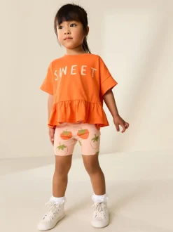 Orange Strawberry Short Sleeve Top and Shorts Set (3mths-7yrs)