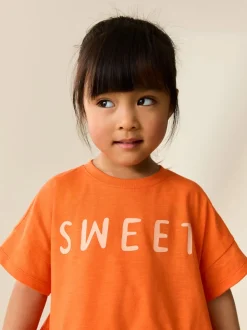 Orange Strawberry Short Sleeve Top and Shorts Set (3mths-7yrs)