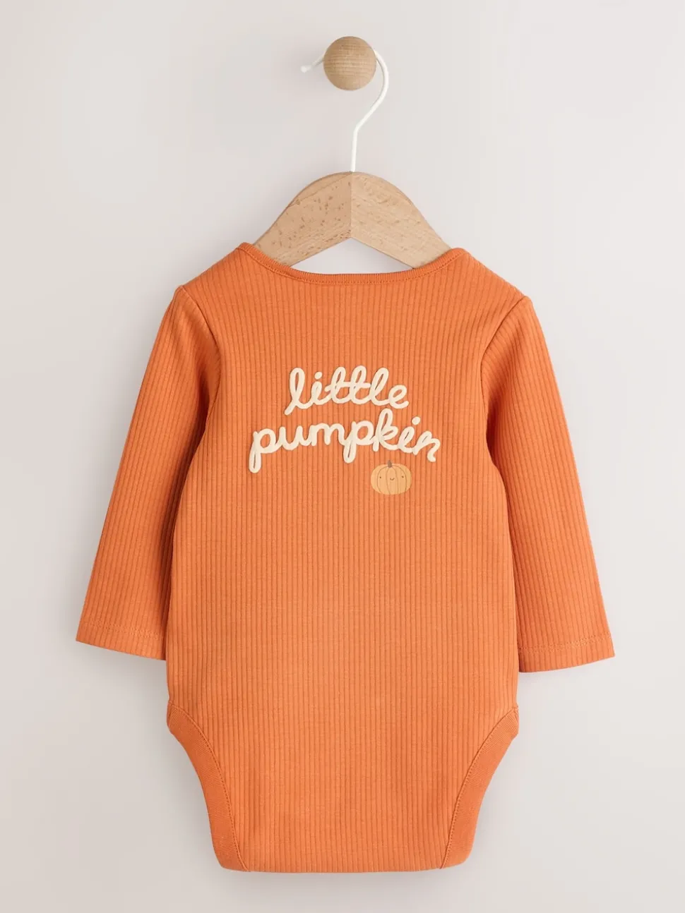 Orange Baby Long Sleeve Halloween Bodysuit and Hat Set