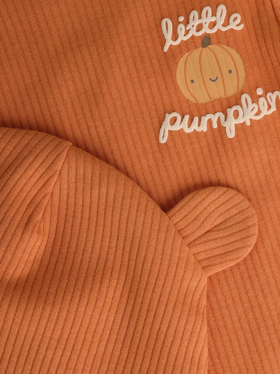 Orange Baby Long Sleeve Halloween Bodysuit and Hat Set