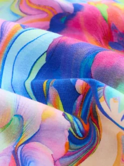 Orange/Blue Floral Leggings (3-16yrs)