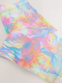 Orange/Blue Floral Leggings (3-16yrs)