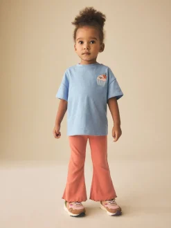 Orange Brown Rib Flare Leggings (3mths-7yrs)
