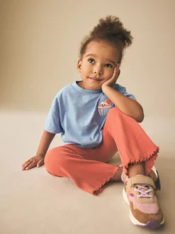 Orange Brown Rib Flare Leggings (3mths-7yrs)
