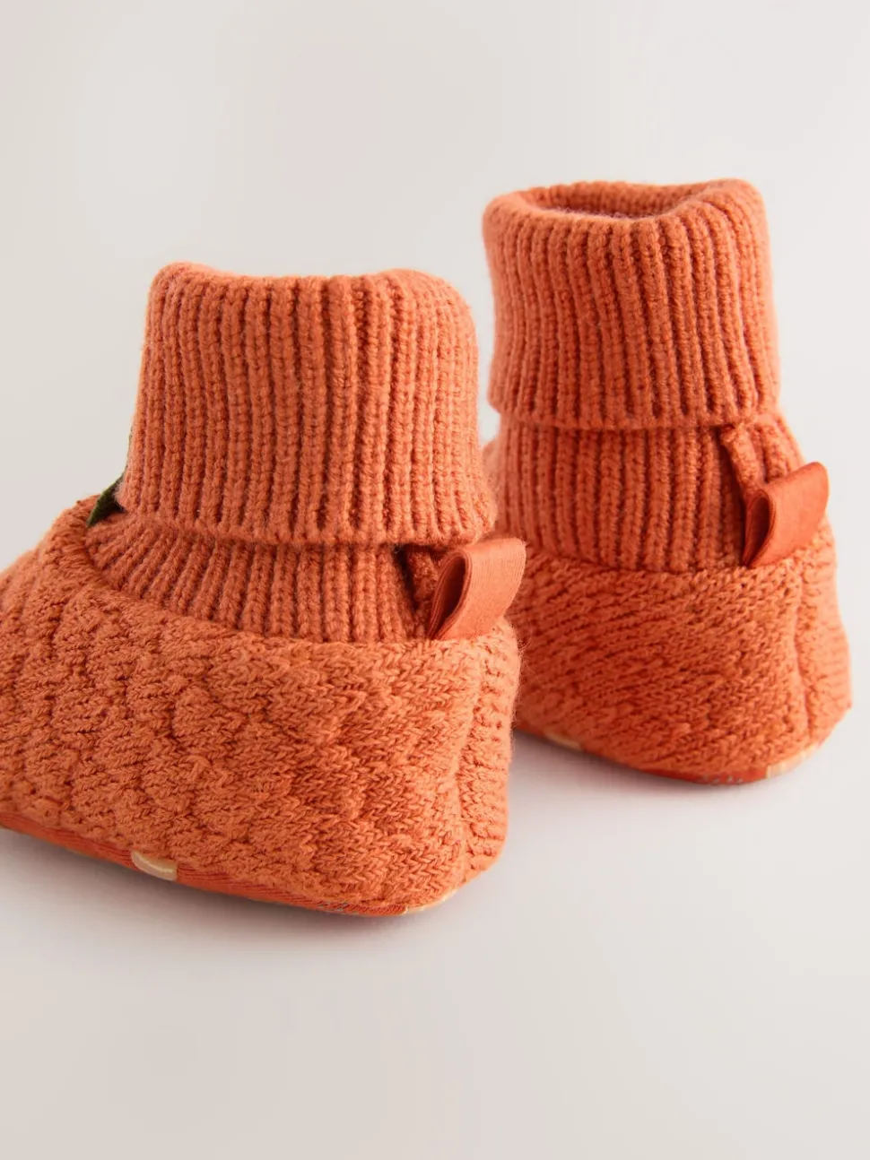 Orange Pumpkin Baby Sock Top Boots (0-18mths)