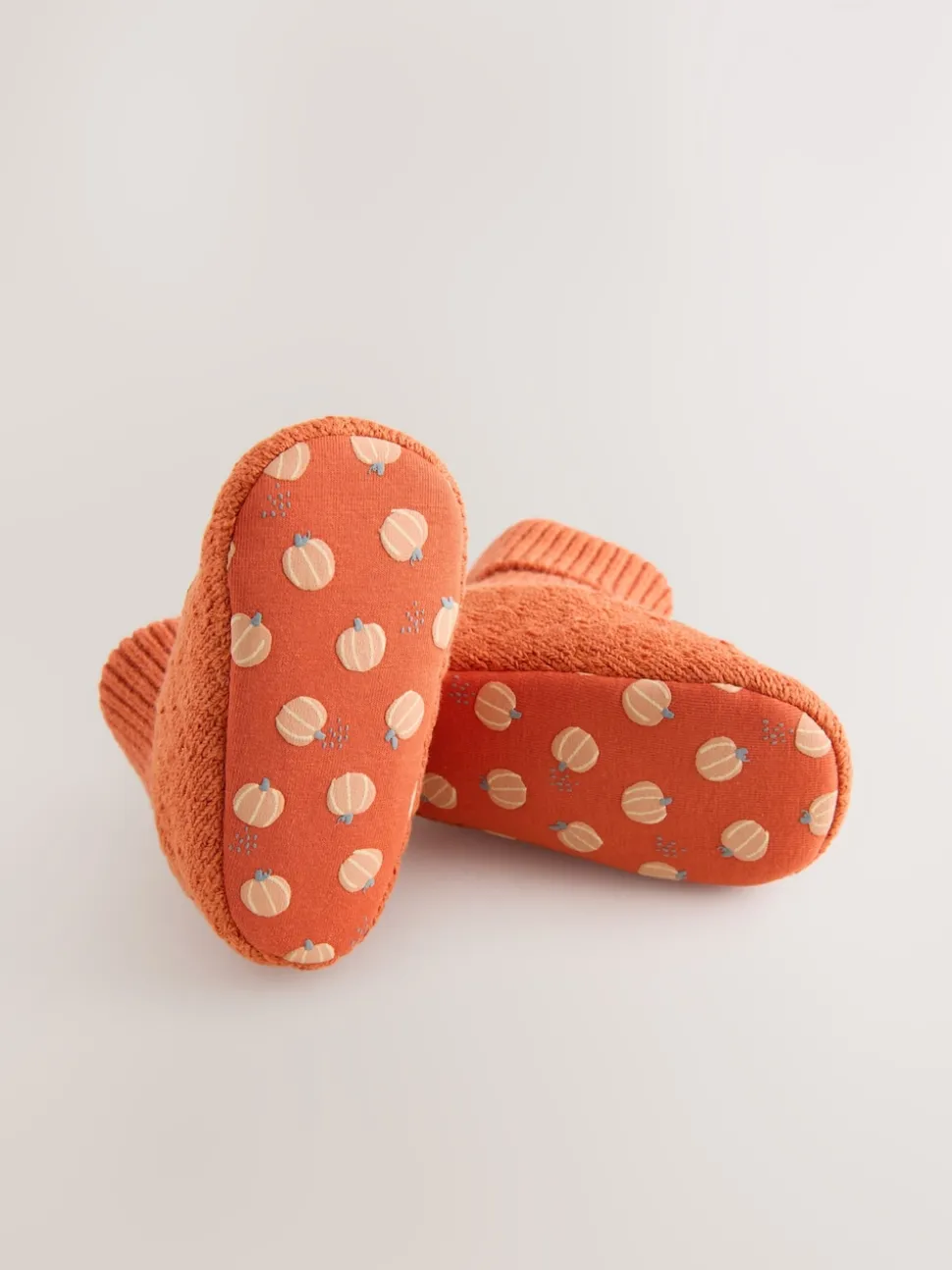 Orange Pumpkin Baby Sock Top Boots (0-18mths)