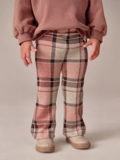 Pale Pink Check Rib Flare Leggings (3mths-7yrs)