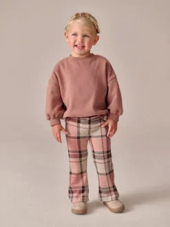 Pale Pink Check Rib Flare Leggings (3mths-7yrs)