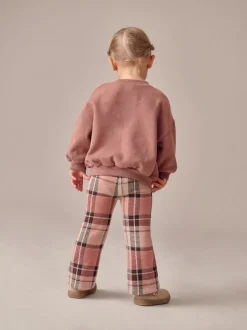 Pale Pink Check Rib Flare Leggings (3mths-7yrs)