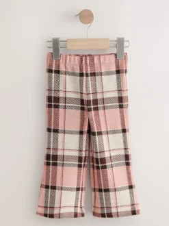 Pale Pink Check Rib Flare Leggings (3mths-7yrs)