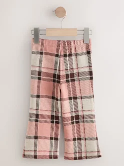 Pale Pink Check Rib Flare Leggings (3mths-7yrs)