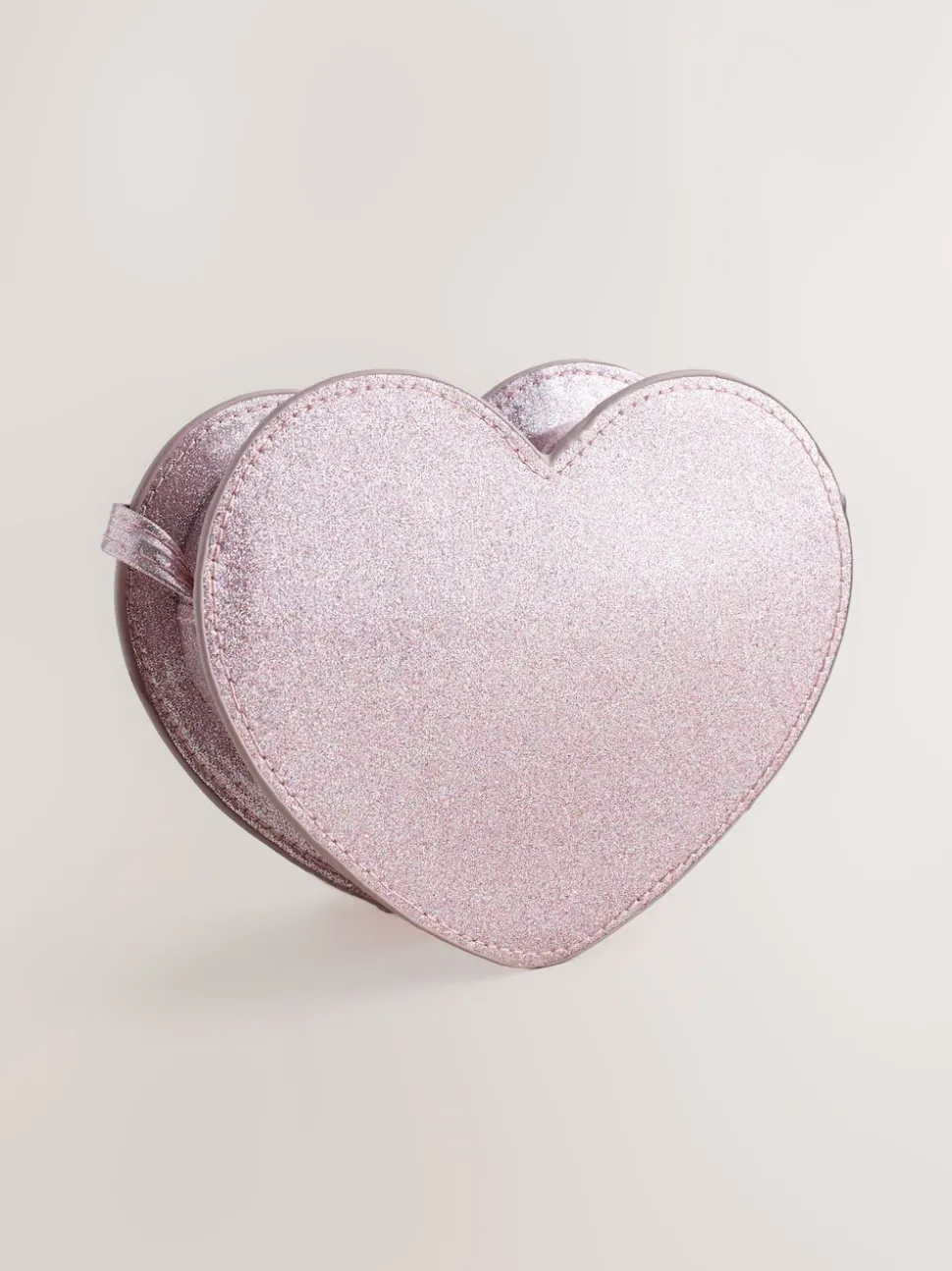 Pale Pink/ Metallic Gem Heart Initial Bag