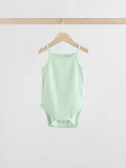 Pastel 5 Pack Vest Pointelle Baby Bodysuits