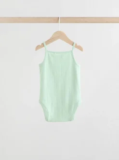 Pastel 5 Pack Vest Pointelle Baby Bodysuits