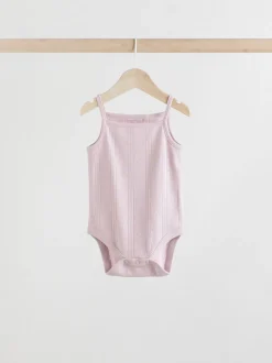 Pastel 5 Pack Vest Pointelle Baby Bodysuits