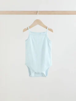 Pastel 5 Pack Vest Pointelle Baby Bodysuits