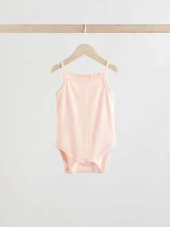 Pastel 5 Pack Vest Pointelle Baby Bodysuits