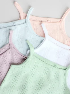 Pastel 5 Pack Vest Pointelle Baby Bodysuits