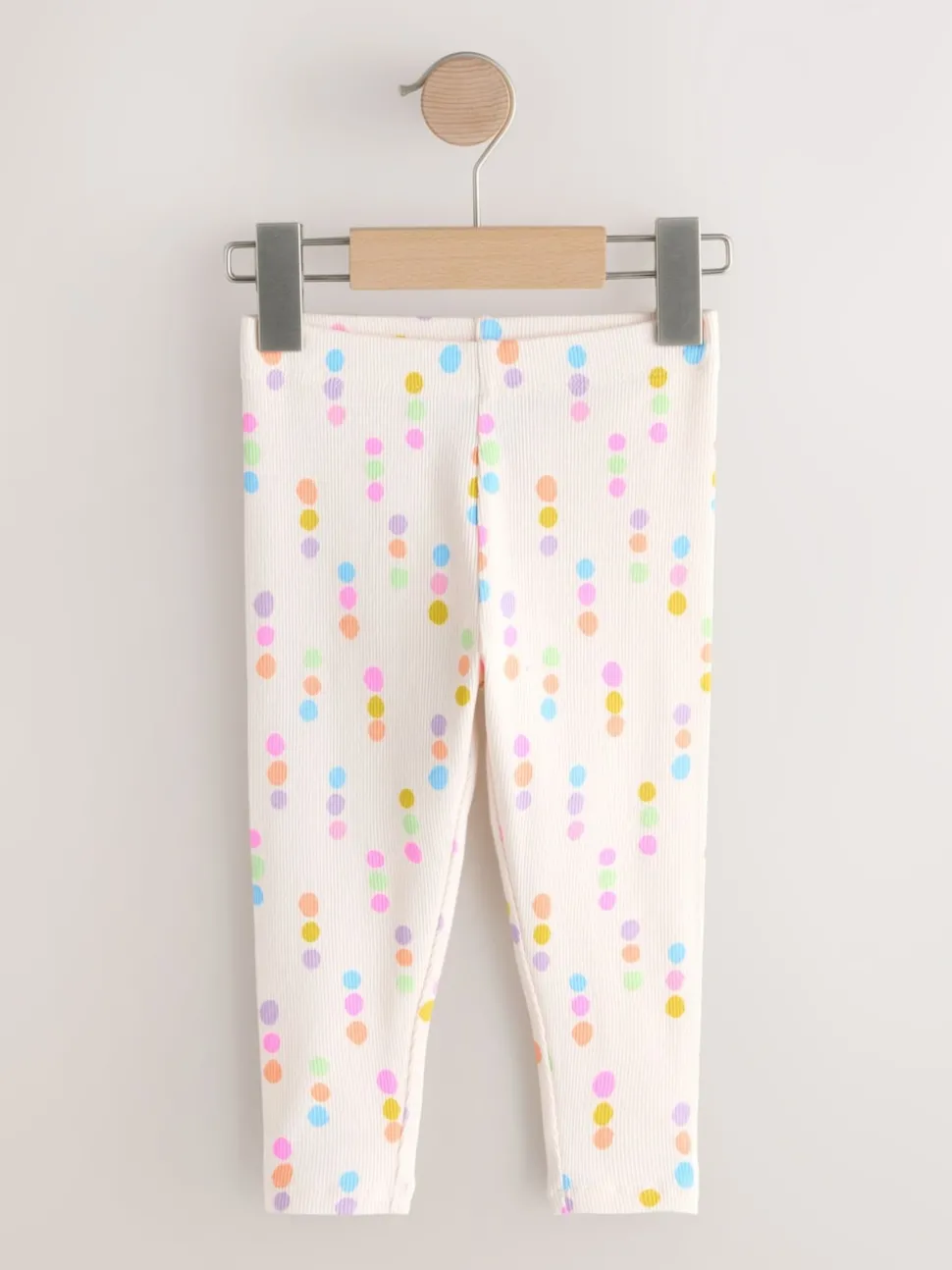 Pastel Rainbow Ribbed Leggings 5 Pack (3mths-7yrs)