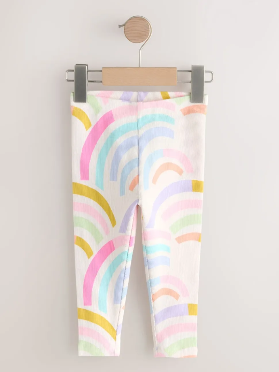 Pastel Rainbow Ribbed Leggings 5 Pack (3mths-7yrs)