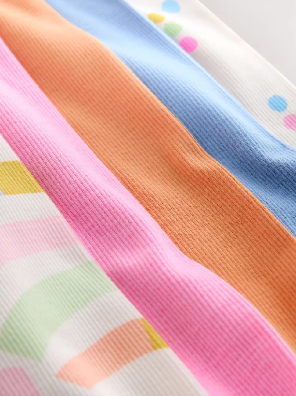 Pastel Rainbow Ribbed Leggings 5 Pack (3mths-7yrs)