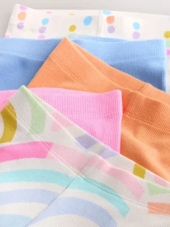 Pastel Rainbow Ribbed Leggings 5 Pack (3mths-7yrs)