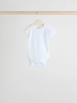 Pastels 5 Pack Short Sleeve Pointelle Baby Bodysuits