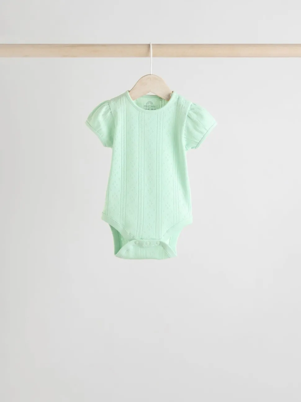 Pastels 5 Pack Short Sleeve Pointelle Baby Bodysuits