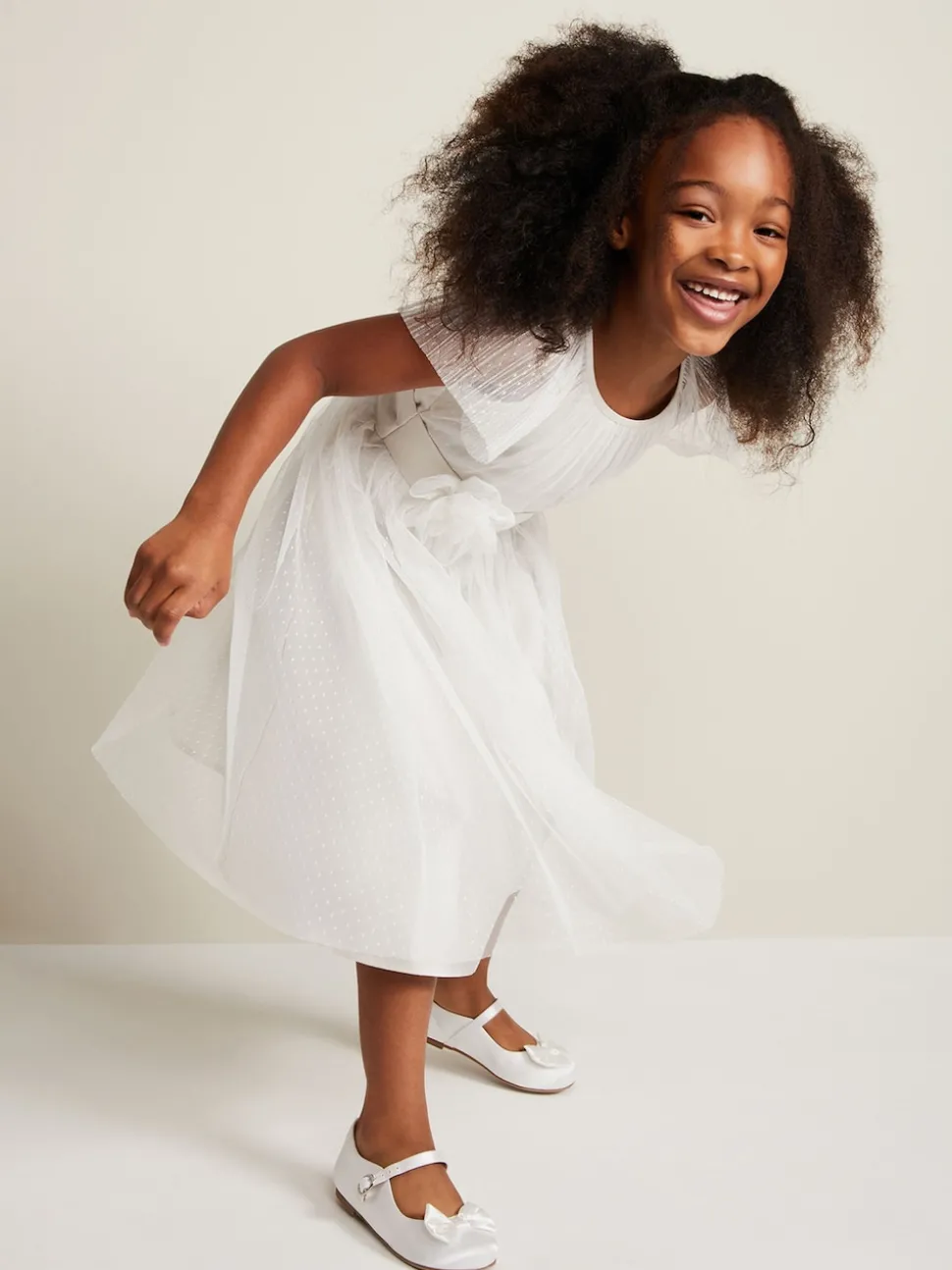 Phase Eight White Jasmine Tulle Fit and Flare Dress