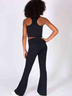 Pineapple Black Active Fold Down Flare Trousers