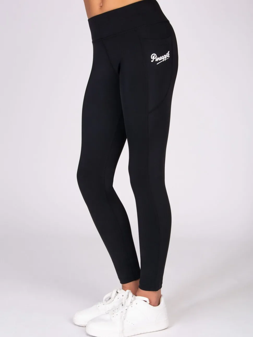 Pineapple Black Active Pocket Full Length Leggings