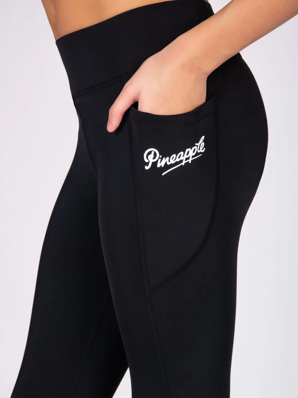 Pineapple Black Active Pocket Full Length Leggings