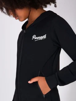 Pineapple Black Active Zip Through Hoodie