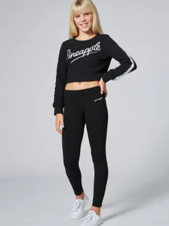 Pineapple Black Band Girls Leggings