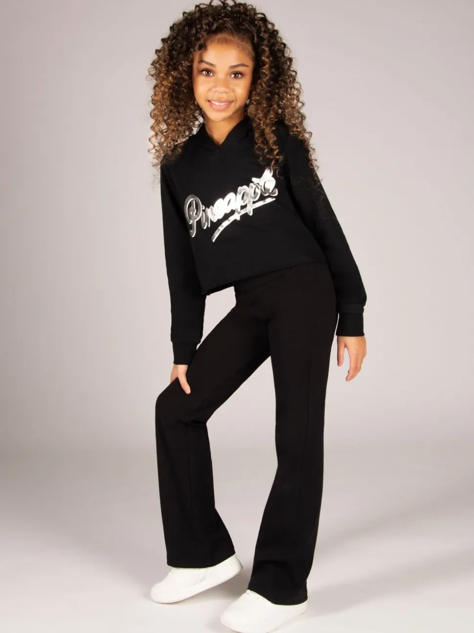 Pineapple Black Bootcut Jersey Trousers