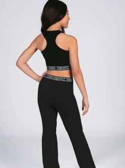 Pineapple Black Flare Girls Jersey Trousers